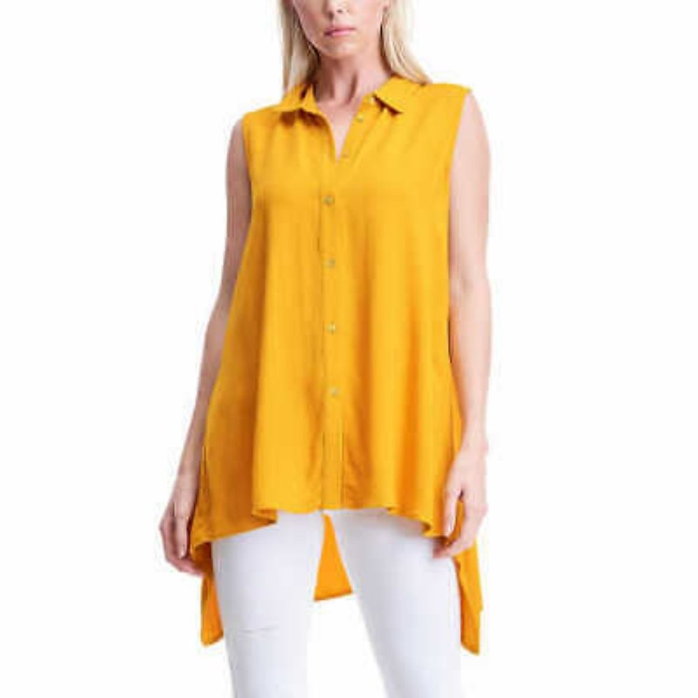 NWT Fever Ladies' Sleeveless Blouse, Yellow, Small